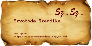 Szvoboda Szendike névjegykártya
